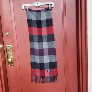 Geoffrey Beene Cashme Plaid Scarf 11.5 X 68 Inches